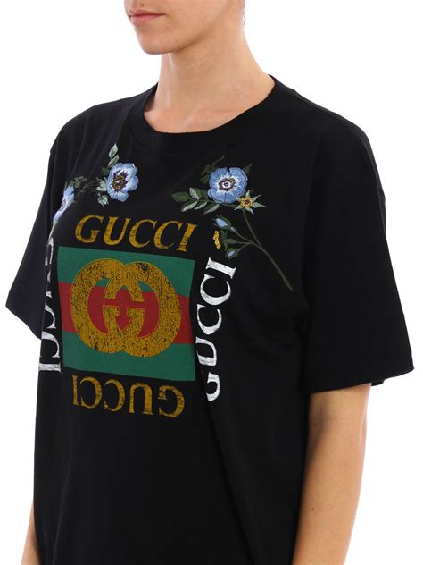 gucci tshrt flwr emb milk print|Gucci Floral T.